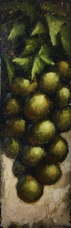 Grapes Series 017 Paintstik on watercolor paper. Varnished 4.5"x14" $320.00